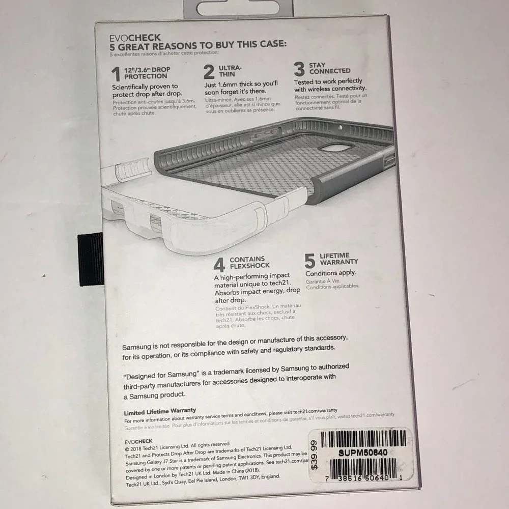NEW - Samsung Galaxy J7 Star Ultra Thin Flex Shock Phone Case New in Box